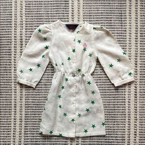 Kids Casual Dress with Green Stars